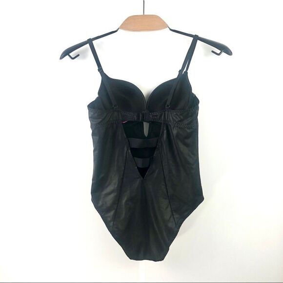 LA Senza Black Semi Sheen Bodysuit Size Small - Picture 5 of 7